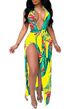 Load image into Gallery viewer, Deep Plunge Backless Floral Sun Dress