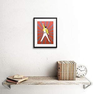 PAINTING FREDDIE MERCURY QUEEN ILLUSTRATION FRAMED PRINT F97X3447: Posters & Prints
