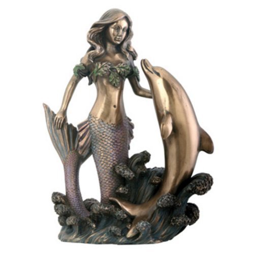 Mermaid with Dolphin Figurine