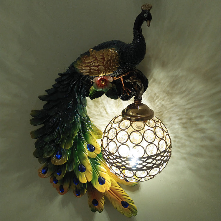 European Peacock indoor wall lamp