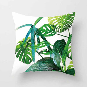 Vintage Flower Tropical Leaves Cushion Cover