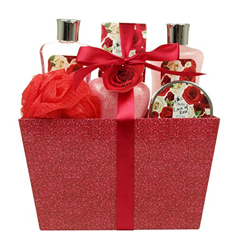 Rose Scented Bath and Body Gift Baskets for Women