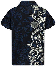 Load image into Gallery viewer, Hawaiian Shirt, Short sleeve, Maori Wedding, Black