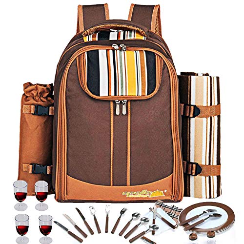 Picnic Backpack Bag for 2 Person with Cooler Compartment