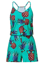 Load image into Gallery viewer, Tropical Loose V Neck Sleeveless Rompers with Pockets
