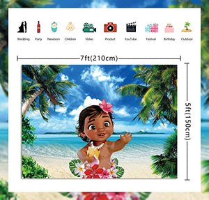 Moana Backdrop Party Decoration for Photo Booth and Studio 7x5FT
