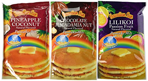 Hawaiian Sun Pancake Mix Assortment 6-ounce (Pack of 3) : Sea Salt : Grocery & Gourmet Food