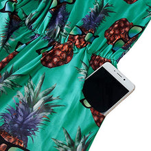 Load image into Gallery viewer, Tropical Loose V Neck Sleeveless Rompers with Pockets