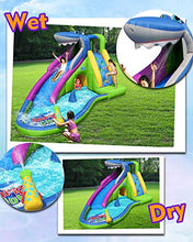 Load image into Gallery viewer, Inflatable Shark Bounce House with Slide for Wet and Dry (Blower Included)