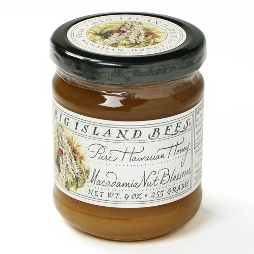Unheated, Pure, Raw Macadamia Nut Blossom Hawaiian Honey, Single Floral Variety by Big Island Bees (9 oz Glass Jar) : Gourmet Food : Grocery & Gourmet Food