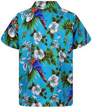 Load image into Gallery viewer, Hawaiian Shirt, Parrot Cherry, Turquoise, XS