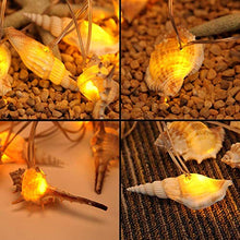 Load image into Gallery viewer, Ocean Real Conch 10 LED String Lights 9.0Ft Waterproof Battery Operated Warm White with Timer Control