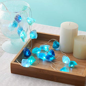 Sea Glass Raw Stones LED String Lights 6.5ft 20 lights