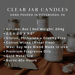 Island Air Tropical Fruit, Sugared Citrus, Mountain Greens, Summer Scented Soy Candles for Home | 9oz Clear Jar, 40 Hour Burn Time, Made in the USA