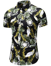 Load image into Gallery viewer, Men&#39;s Slim fit Floral Printed Short-Sleeve Button-Down Hawaiian Shirt (Medium Chest: 41.7 inch, 6913)