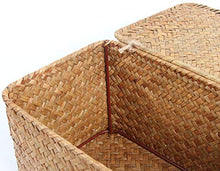Load image into Gallery viewer, HandWoven Seagrass Baskets with Lid Set of 3