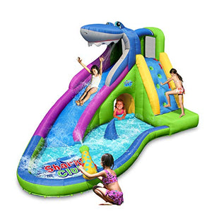 Inflatable Shark Bounce House with Slide for Wet and Dry (Blower Included)
