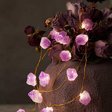 Load image into Gallery viewer, Natural Large Amethyst Raw Stones Battery Powered 6.5FT 20 LEDs with Remote/Timer
