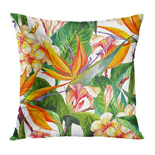 Load image into Gallery viewer, 18 x 18 Tropical Hawaiian Floral Pillow Cases Set of 4