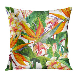 18 x 18 Tropical Hawaiian Floral Pillow Cases Set of 4