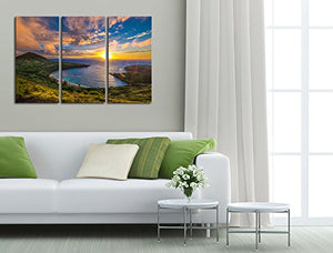 Canvas Print Wall Art  Sunrise from Hanauma Bay Modern Giclee Stretched And Framed  16"x32"x3