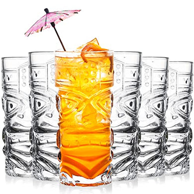 Set of 6 14oz Exotic Cocktail Tiki Glasses