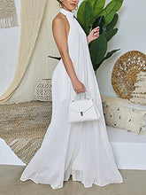 Load image into Gallery viewer, Chiffon Halter Wide Leg Jumpsuit