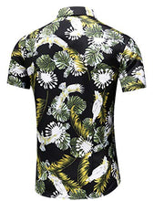 Load image into Gallery viewer, Men&#39;s Slim fit Floral Printed Short-Sleeve Button-Down Hawaiian Shirt (Medium Chest: 41.7 inch, 6913)