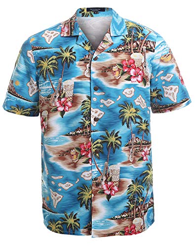 Regular Fit Hawaiian Shirts for Men with Quick Dry Effect