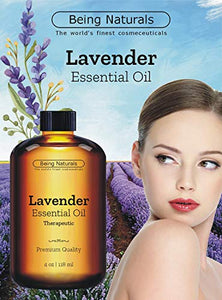 Therapeutic Lavender Essential Oil - Huge 4 OZ - Premium Lavender Oil with Glass Dropper: Grocery & Gourmet Food