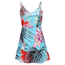 Load image into Gallery viewer, Floral  V Neck w. Spaghetti Straps  - Mini Dress with Front Sash