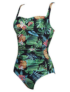 Plus Size Swimwear Women's One Piece Bathing Suit Bikini Tummy Control Swimsuits(PAT5,Large)