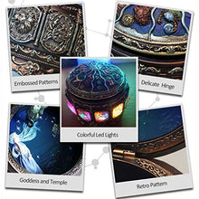 Load image into Gallery viewer, Vintage Music Box with Constellations Rotating LED Lights Twinkling Mechanism Music Box
