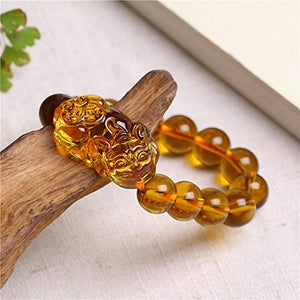 Citrine Gem Stone Wealth Prosperity 12mm Bracelet Attract Wealth and Good Luck