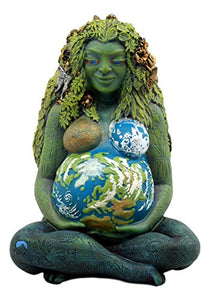 Gaia Earth Mother Goddess Te Fiti Statue 7" Tall by Oberon Zell (Earth Green)