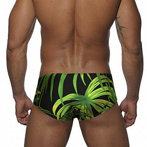 Bikini Briefs Padded Swimsuit (XXL,Green)
