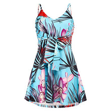 Load image into Gallery viewer, Floral  V Neck w. Spaghetti Straps  - Mini Dress with Front Sash