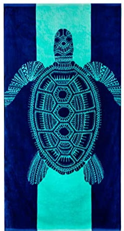 Nova Blue Turtle Beach Towel Tropical Blue Colors with A Unique Design,  Extra Large, XL (34x 63) Made from 100% Cotton for Kids & Adults