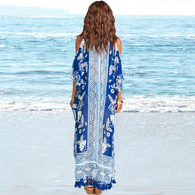 Load image into Gallery viewer, Full Length Beach Kaftan with Tassels