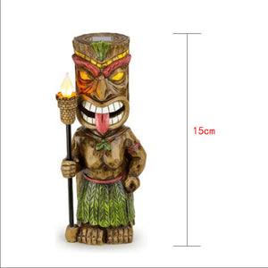 Laughing Tiki with Solar Torch