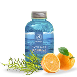 Bath Salt Sea Breeze 21.16 Ounces with Natural Essential Oils Orange & Ginseng & Seaweed - Best for Good Sleep - Relaxing - Calming - Body Care - Beauty - Aromatherapy