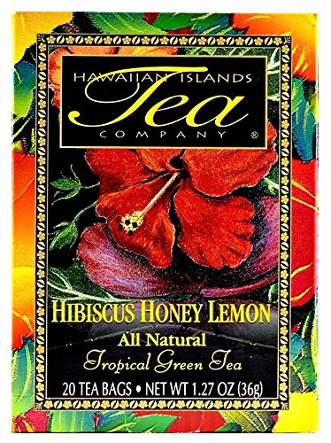 Hawaii Hibiscus Honey Lemon Green Tea (20 Tea Bags, Tropical, Flavored, All Natural) by Hawaiian Island Tea Company : Grocery & Gourmet Food