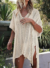 Load image into Gallery viewer, Woven Knit Women&#39;s Bikini Cover up Beige