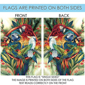 Exotic Tropical Birds 28x40 Inch Double Sided Flag
