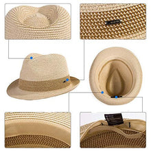 Load image into Gallery viewer, Mens Straw Panama Fedora
