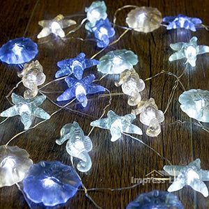 Nautical Theme Decorative String Lights, Under The Sea Sand Dollars Seahorse Beach Lights Battery&USB Plug in with Remote 10 ft 30 LEDs for Covered Outdoor Camping