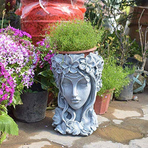 Goddess Head Planter  Patio Lawn and Garden Decor