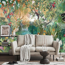 Load image into Gallery viewer, Jungle Wallpaper Tropical Plants Flower Bird Mural Wallpaper for Bedroom Living Room Bathroom Office(Not Peel &#39;n Stick)
