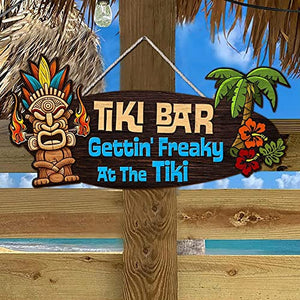 Gettin Freaky Tiki 18x8 Wooden Sign