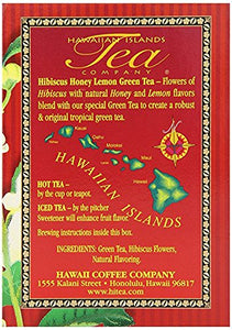 Hawaii Hibiscus Honey Lemon Green Tea (20 Tea Bags, Tropical, Flavored, All Natural) by Hawaiian Island Tea Company : Grocery & Gourmet Food